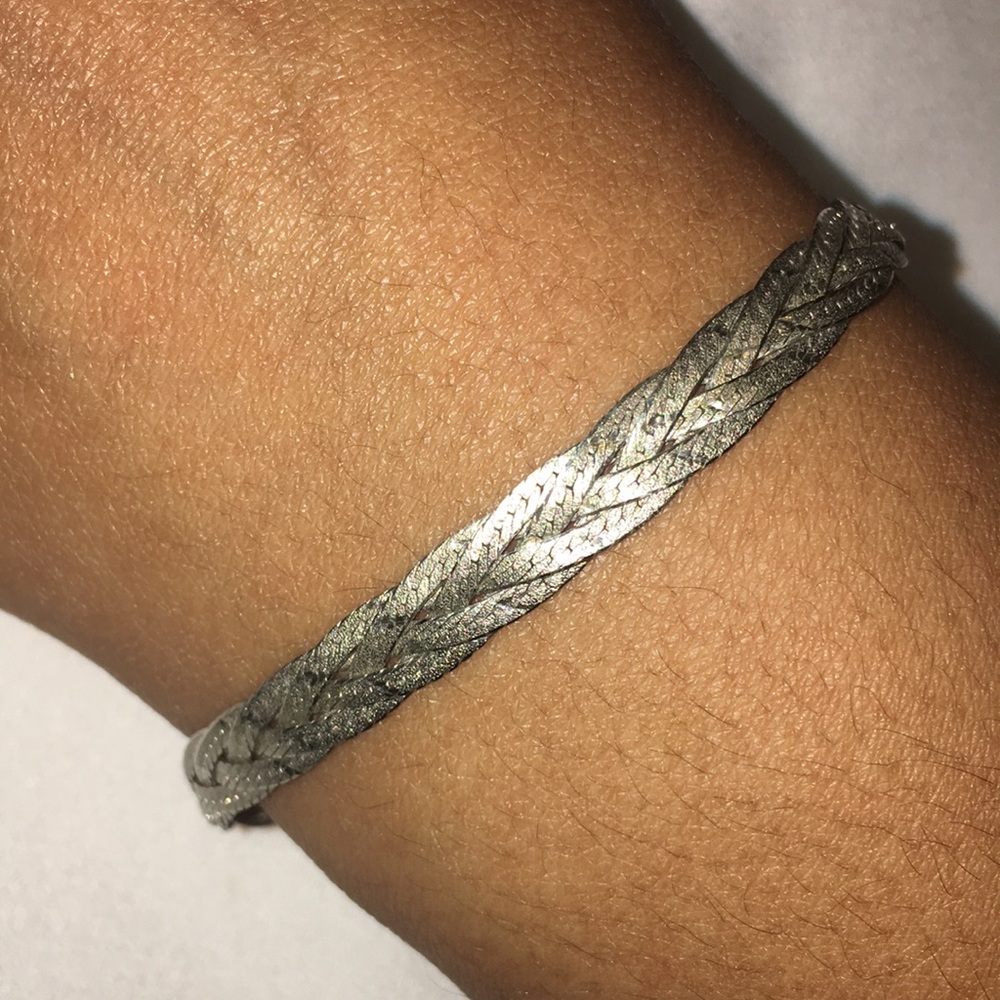 Vintage braided sterling silver bracelet